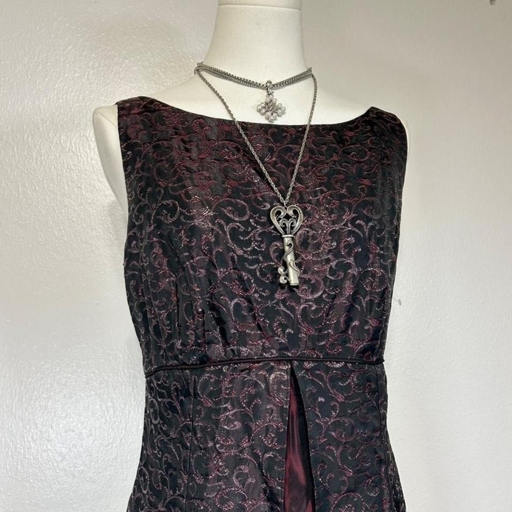 Vintage Formal Dress Floral Taffeta Gothic Doll Evening Prom Womens 10 - Picture 2 of 7